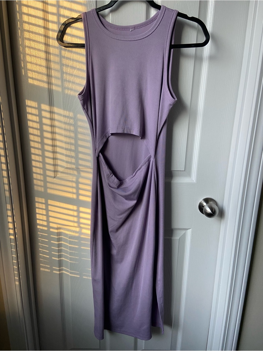 Sleeveless Lavender Cutout Midi Dress